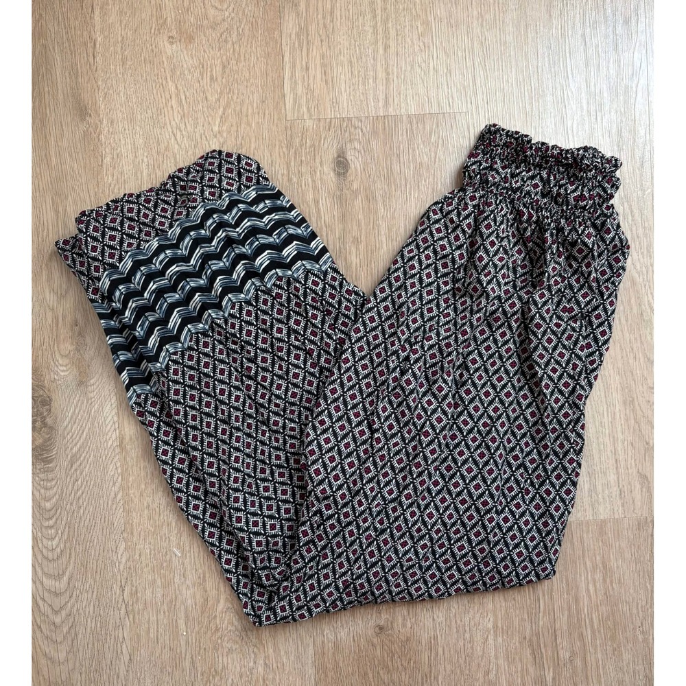 Vertiche Geometric Wide Leg Pants Bohemian Indie Festival Hippie Rave Breathable